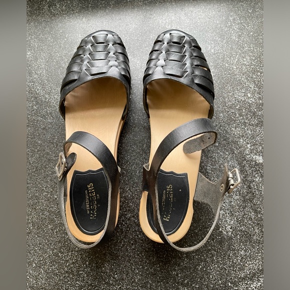 Swedish Hasbeens Black Sandals size 37 - Picture 2 of 13